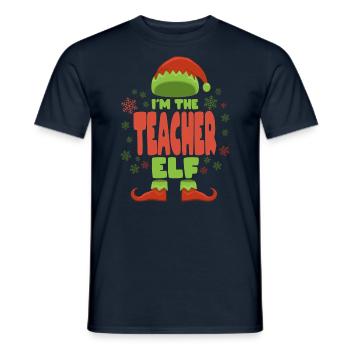 Professeur lutin de Noël - T-shirt homme - marine - Devant - AI Model Male 178 light (178cm)