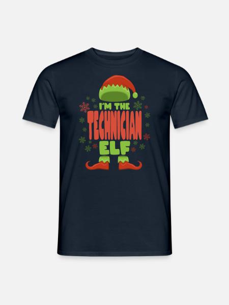 Technician Christmas Elf - Men's T-Shirt - navy