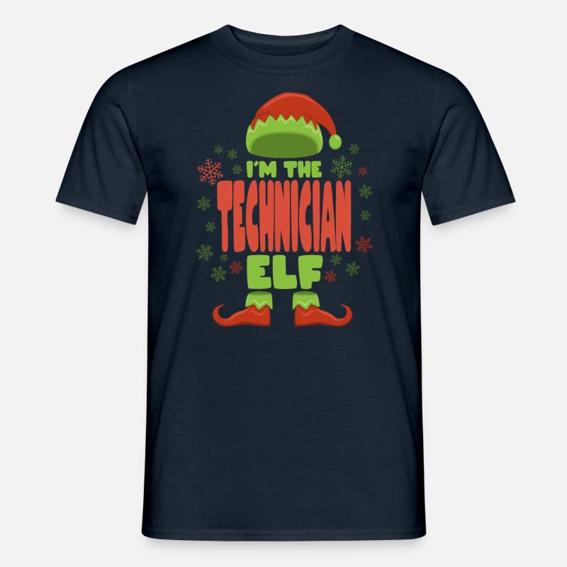 Technician Christmas Elf - Men’s T-shirt - navy