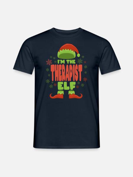 Therapeut Weihnachtself - Männer T-Shirt - Navy