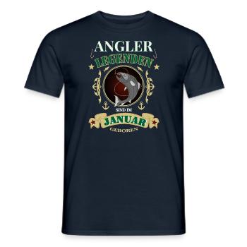 Angler Januar Legenden - Männer T-Shirt - Navy - Vorne - AI Model Male 178 light (178cm)