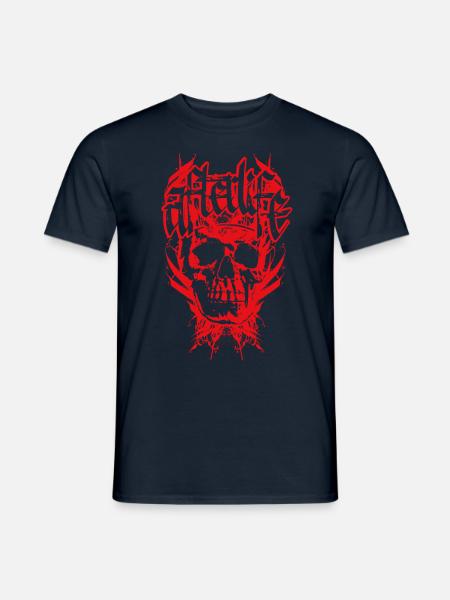 Dark Skull Calligraphy Design - Men's T-Shirt - navy