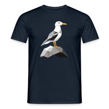 Seagull on Rocks - Maritime - Men's T-Shirt - navy - Front - AI Model Male 178 light (178cm)