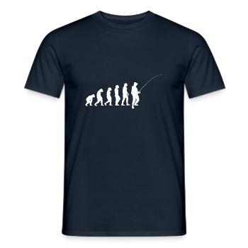 Evolution Angler - Männer T-Shirt - Navy - Vorne - AI Model Male 178 light (178cm)