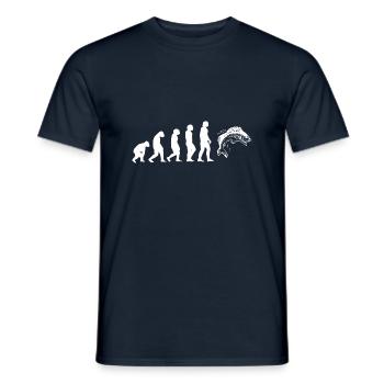 Evolution Forellen Angler - Männer T-Shirt - Navy - Vorne - AI Model Male 178 light (178cm)