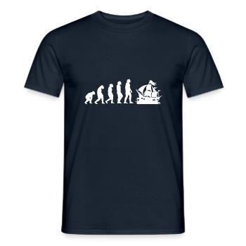 Evolution Pirat - Männer T-Shirt - Navy - Vorne - AI Model Male 178 light (178cm)