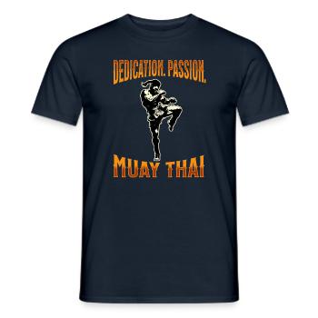 Muay Thai Boxing Muay Thai - Männer T-Shirt - Navy - Vorne - AI Model Male 178 light (178cm)