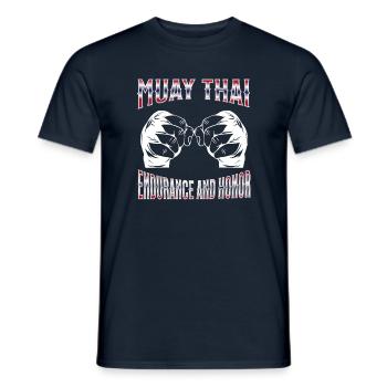 Muay Thai Boxing Muay Thai - Männer T-Shirt - Navy - Vorne - AI Model Male 178 light (178cm)
