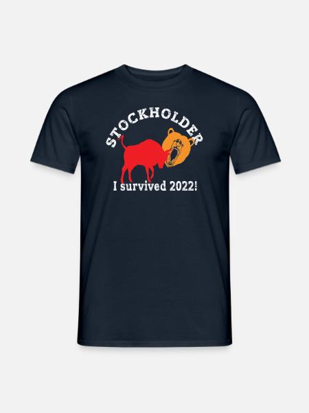 Stockholder I survived 2022 - Shareholder after crash - Men's T-Shirt - navy