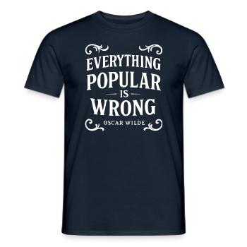 Citation d’Oscar Wilde sur la culture pop - T-shirt homme - marine - Devant - AI Model Male 178 light (178cm)