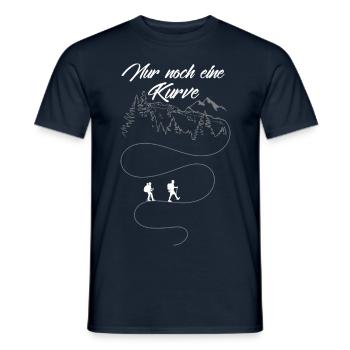 WANDERN - Nur noch eine Kurve... - Männer T-Shirt - Navy - Vorne - AI Model Male 178 light (178cm)