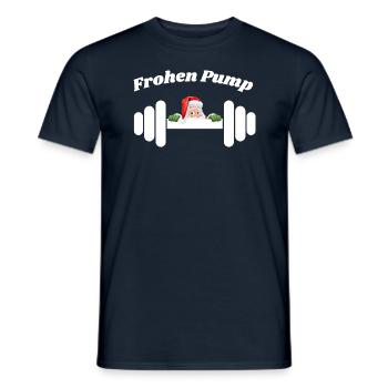 Frohen Pump Weihnachtsmann - Männer T-Shirt - Navy - Vorne - AI Model Male 178 light (178cm)