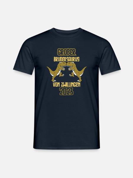 Großer Bruder 2023 Großer Zwillinge Brudersaurus - Männer T-Shirt - Navy