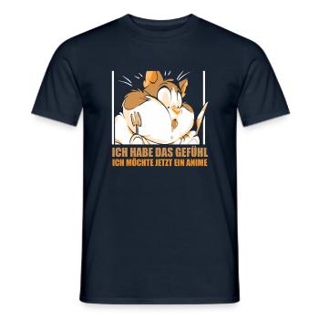 Ich habe das Gefühl ich möchte jetzt ein Anime - Männer T-Shirt - Navy - Vorne - AI Model Male 178 light (178cm)