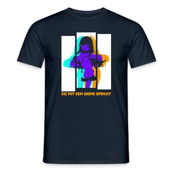 Die mit dem Anime spricht - Männer T-Shirt - Navy - Vorne - AI Model Male 178 light (178cm)