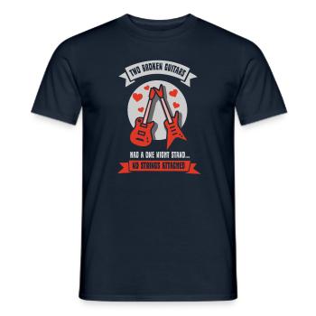 Two broken guitars had a one night stand - Männer T-Shirt - Navy - Vorne - AI Model Male 178 light (178cm)