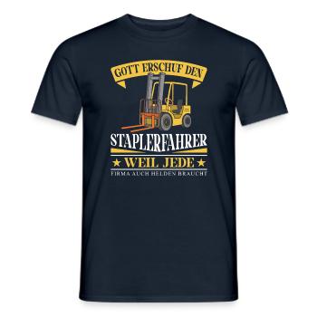 Lagerarbeiter Logistiker Stapler Staplerfahrer - Männer T-Shirt - Navy - Vorne - AI Model Male 178 light (178cm)