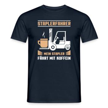 Lagerarbeiter Logistiker Stapler Staplerfahrer - Männer T-Shirt - Navy - Vorne - AI Model Male 178 light (178cm)