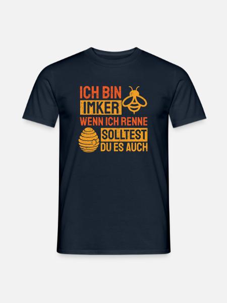 Ich bin Imker wenn ich renne - Männer T-Shirt - Navy
