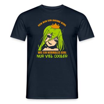 Ich bin ein Anime Girl - Männer T-Shirt - Navy - Vorne - AI Model Male 178 light (178cm)