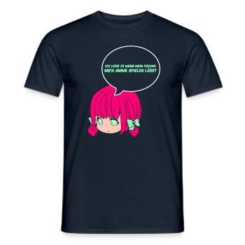 Ich liebe es wenn mein Freund mich Anime - Männer T-Shirt - Navy - Vorne - AI Model Male 178 light (178cm)