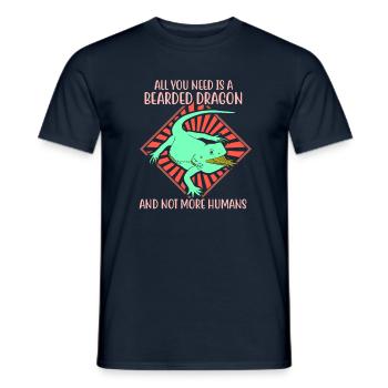 I would rather be with Bearded Dragons - Männer T-Shirt - Navy - Vorne - AI Model Male 178 light (178cm)