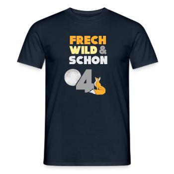 4 Jahre Geburtstag Junge Mädchen Fuchs - Männer T-Shirt - Navy - Vorne - AI Model Male 178 light (178cm)