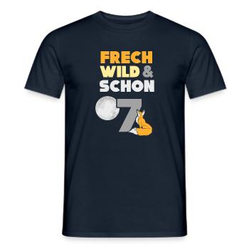 7 Jahre Geburtstag Junge Mädchen Fuchs - Männer T-Shirt - Navy - Vorne - AI Model Male 178 light (178cm)