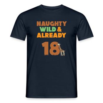 18 Jahre Geburtstag Giraffe - Männer T-Shirt - Navy - Vorne - AI Model Male 178 light (178cm)