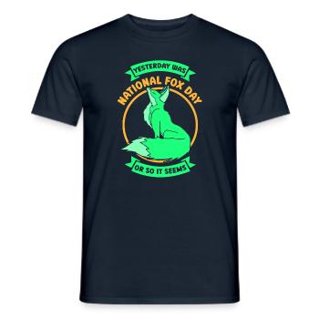 Yesterday was national fox day - Männer T-Shirt - Navy - Vorne - AI Model Male 178 light (178cm)