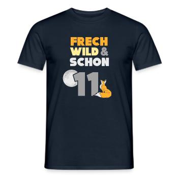 11 Jahre Geburtstag Junge Mädchen Fuchs - Männer T-Shirt - Navy - Vorne - AI Model Male 178 light (178cm)