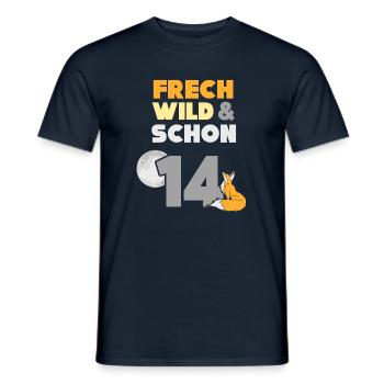 14 Jahre Geburtstag Junge Mädchen Fuchs - Männer T-Shirt - Navy - Vorne - AI Model Male 178 light (178cm)