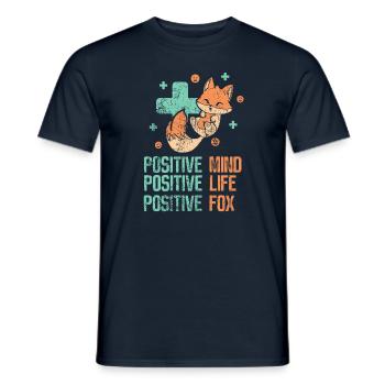 positve mind - positive life - positive fox - Männer T-Shirt - Navy - Vorne - AI Model Male 178 light (178cm)
