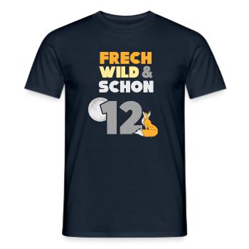 12 Jahre Geburtstag Junge Mädchen Fuchs - Männer T-Shirt - Navy - Vorne - AI Model Male 178 light (178cm)