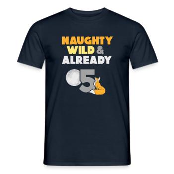 5 Jahre Geburtstag Junge Mädchen Fuchs - Männer T-Shirt - Navy - Vorne - AI Model Male 178 light (178cm)