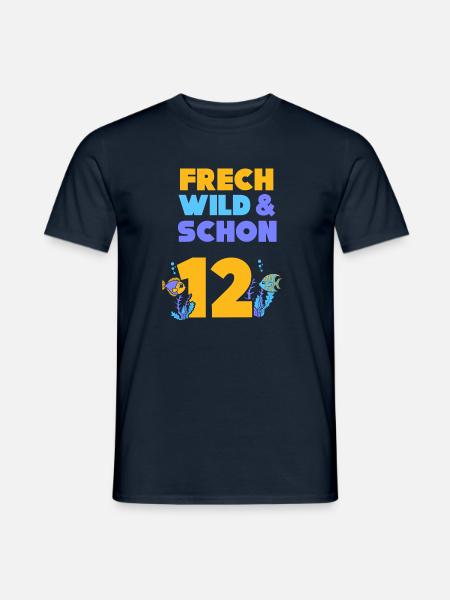 12 Jahre Geburtstag Junge Mädchen Fisch - Männer T-Shirt - Navy