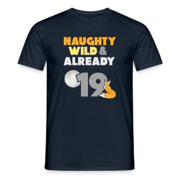 19 Jahre Geburtstag Fuchs - Männer T-Shirt - Navy - Vorne - AI Model Male 178 light (178cm)