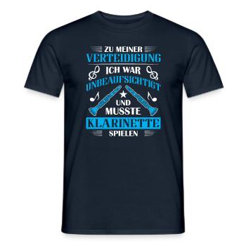 Klarinette Klarinettenspieler Klarinettist - Männer T-Shirt - Navy - Vorne - AI Model Male 178 light (178cm)