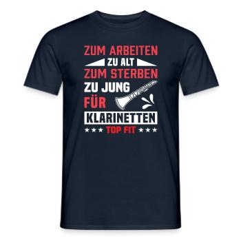 Klarinette Klarinettenspieler Klarinettist - Männer T-Shirt - Navy - Vorne - AI Model Male 178 light (178cm)