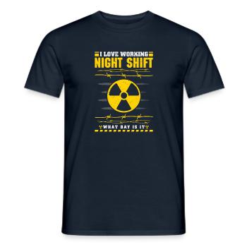 I love working night shift what day is it - Männer T-Shirt - Navy - Vorne - AI Model Male 178 light (178cm)