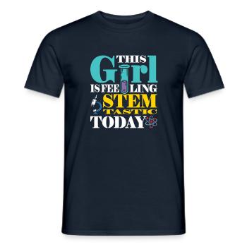 This girl is feeling stemtastic today - Männer T-Shirt - Navy - Vorne - AI Model Male 178 light (178cm)