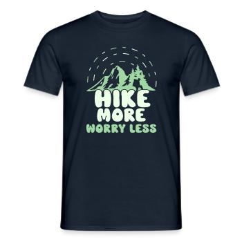 Hike more Worry less Wandern Wanderer - Männer T-Shirt - Navy - Vorne - AI Model Male 178 light (178cm)