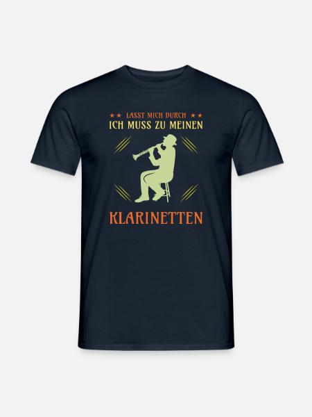 Klarinette Klarinettenspieler Klarinettist - Männer T-Shirt - Navy