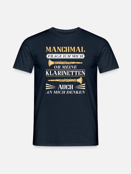 Klarinette Klarinettenspieler Klarinettist - Männer T-Shirt - Navy