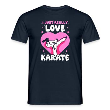 I just really love Karate - Männer T-Shirt - Navy - Vorne - AI Model Male 178 light (178cm)