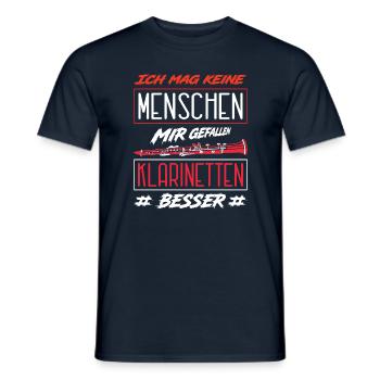 Klarinette Klarinettenspieler Klarinettist - Männer T-Shirt - Navy - Vorne - AI Model Male 178 light (178cm)