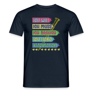 Klarinette Klarinettenspieler Klarinettist - Männer T-Shirt - Navy - Vorne - AI Model Male 178 light (178cm)