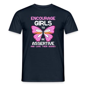 Encourage girls to be assertive and love their bod - Männer T-Shirt - Navy - Vorne - AI Model Male 178 light (178cm)