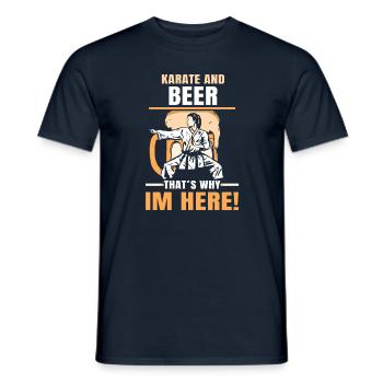 Karate and Beer - That´s why im here! - Männer T-Shirt - Navy - Vorne - AI Model Male 178 light (178cm)