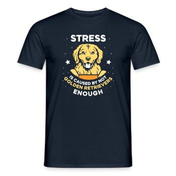 Stress is caused by not Golden retrievers - Männer T-Shirt - Navy - Vorne - AI Model Male 178 light (178cm)